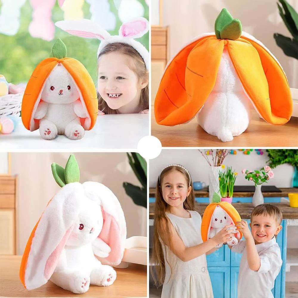 Carrot Rabbit Plush Toys,Soft Bunny Cartoon Stuff Animals for Boys Girls Birthday Gift,7.2"