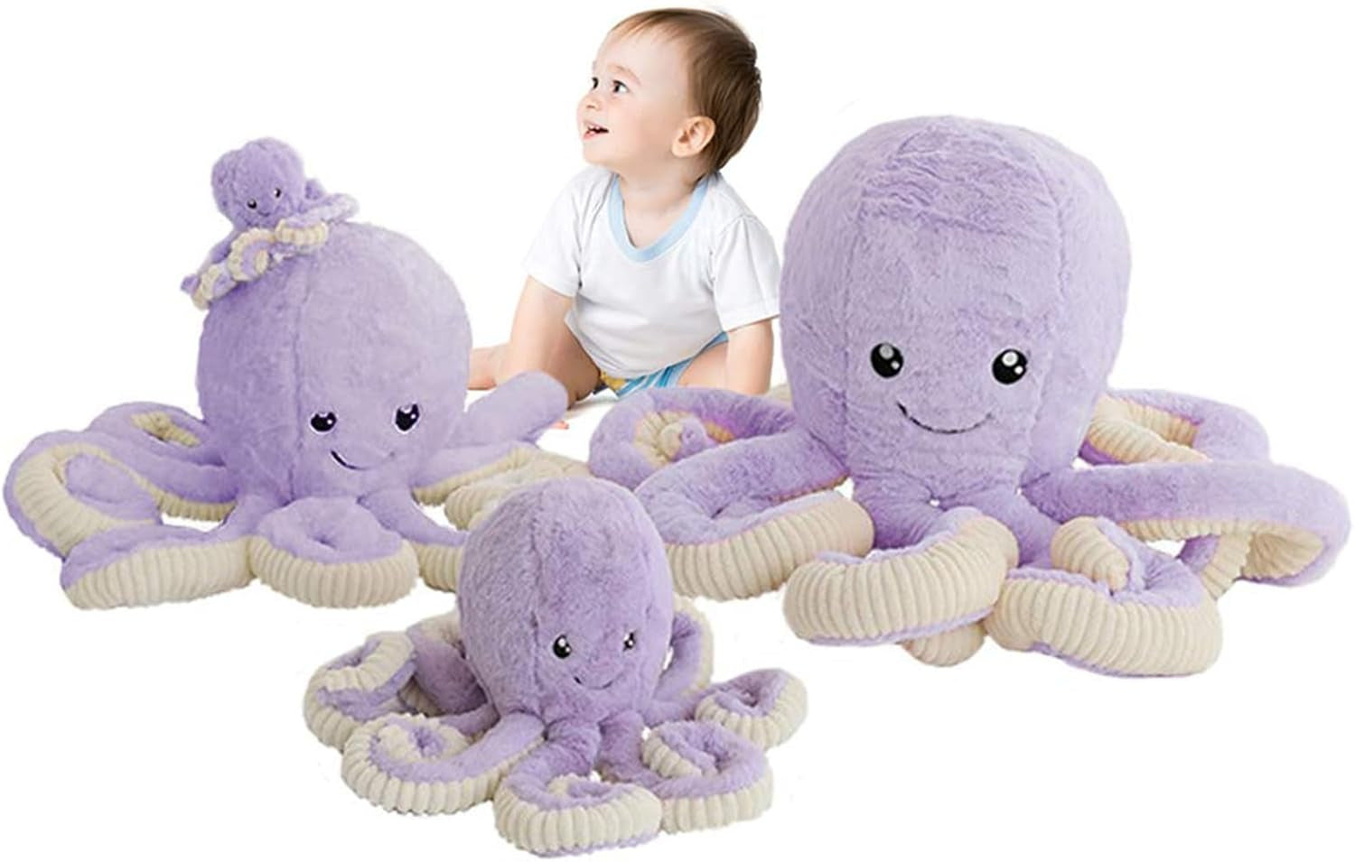 Octopus Stuffed Animals, Giant Octopus Plush Doll Play Toys for Kids Girls Boys Adults Birthday Xmas Halloween Present Stuffed Sea Animals Plushie, 7/16/24/32 Inches, 5 Colors