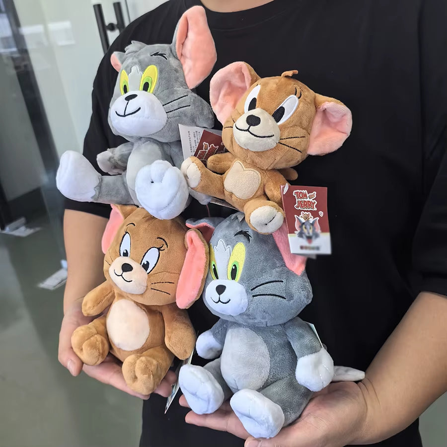 Anime Tom and Jerry Plush Toy Cartoon Movie Figures Cat Mouse Cute Plushies Stuffed Animal Doll Toys for Kids Gift Free Shipping