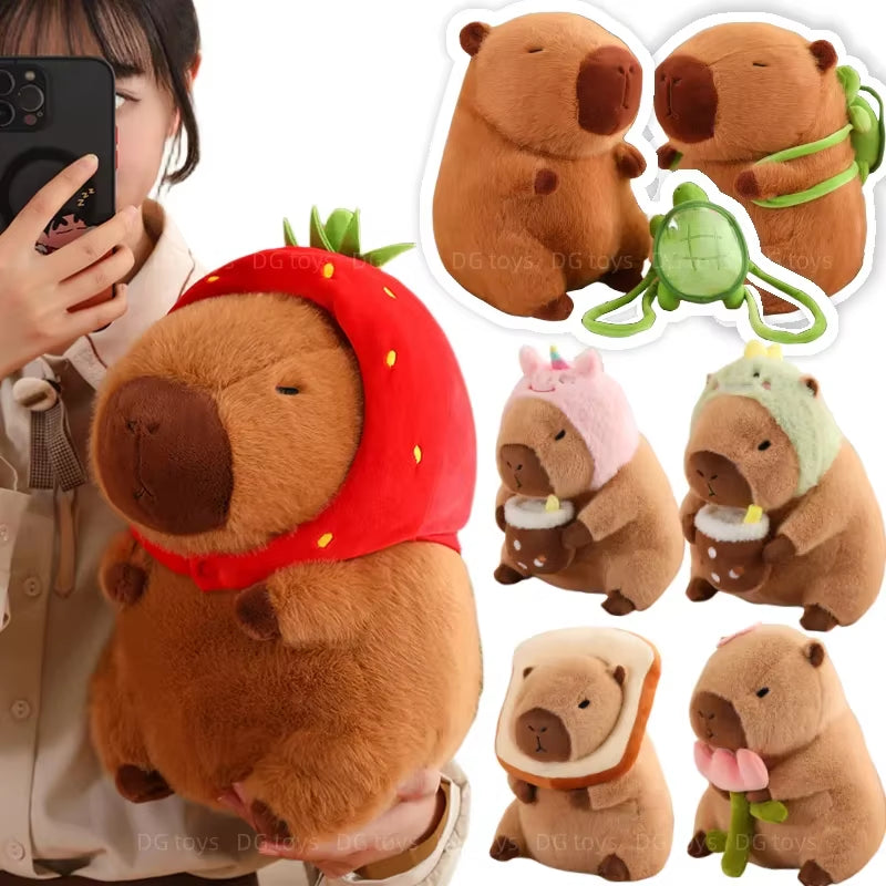 25-55CM Kapibala Capybara Plush Toy Internet Celebrity Capybara Jun Doll Ugly Cute Doll Guinea Pig Doll Boys Girls Anime Kawaii