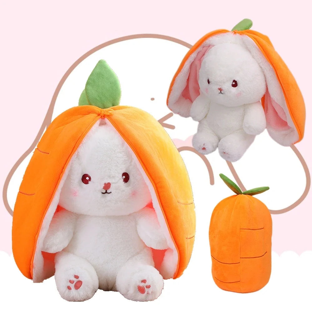 Carrot Rabbit Plush Toys,Soft Bunny Cartoon Stuff Animals for Boys Girls Birthday Gift,7.2"