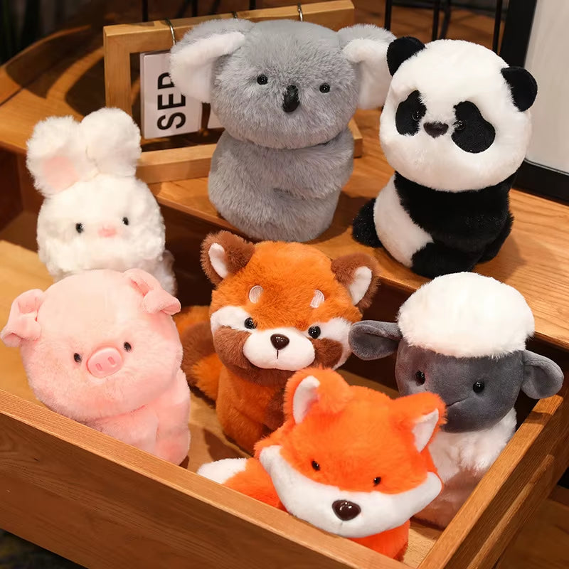 Stuffed Animal Raccoon Slap Bracelets for Kid Hand Ring Wristband Soft Bunny Pig Foxes Panda Koala Plush Wrist Creative Toy Gift