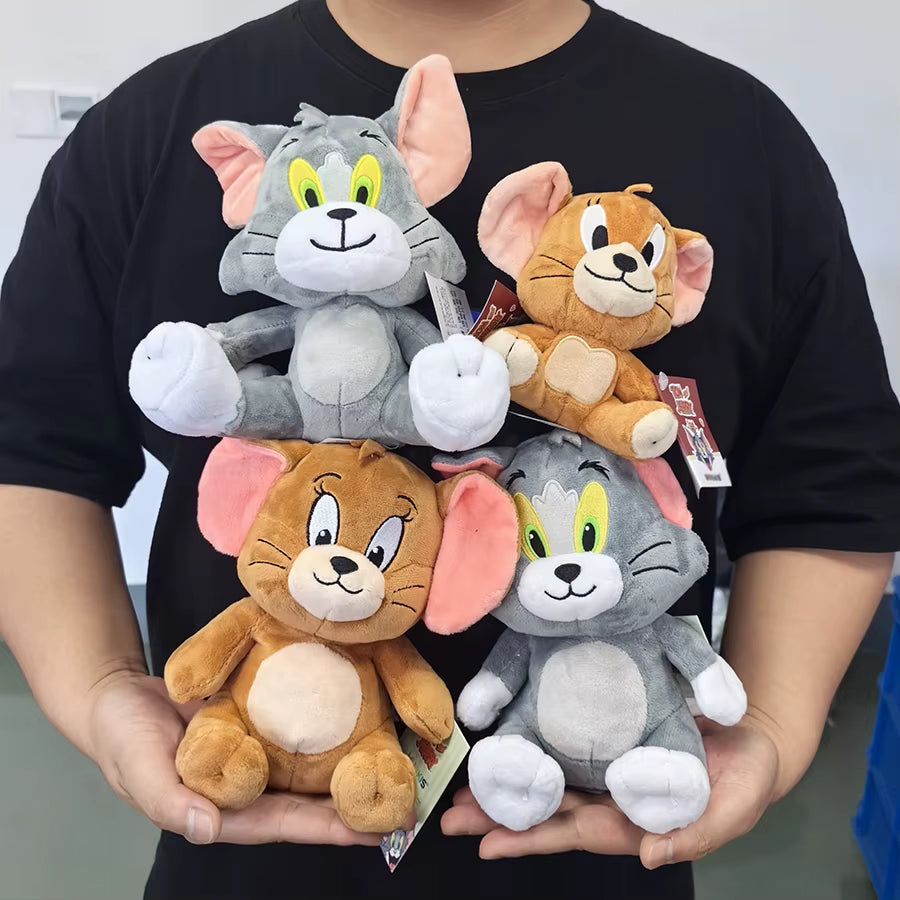 Anime Tom and Jerry Plush Toy Cartoon Movie Figures Cat Mouse Cute Plushies Stuffed Animal Doll Toys for Kids Gift Free Shipping