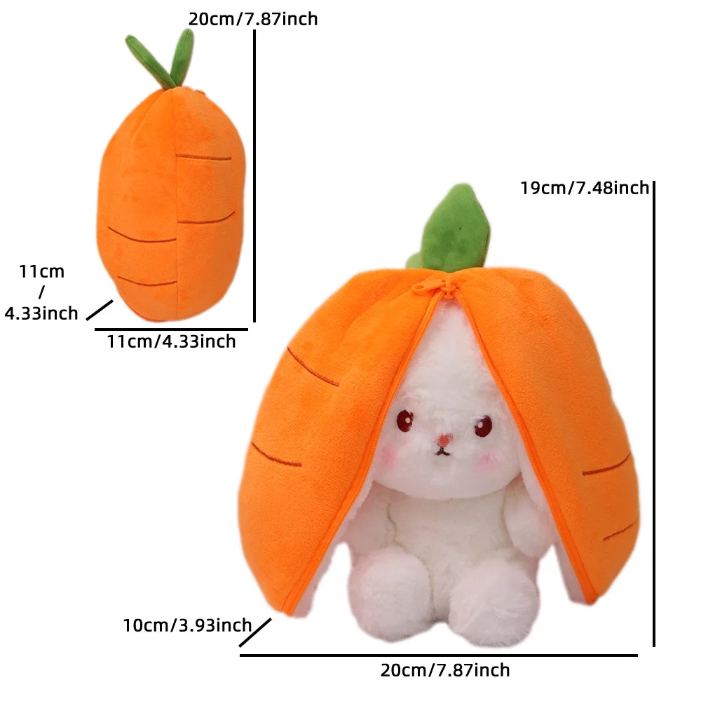 Carrot Rabbit Plush Toys,Soft Bunny Cartoon Stuff Animals for Boys Girls Birthday Gift,7.2"